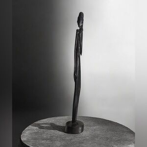 Vintage Carved African Woman Ebony Wood Sculpture #9063